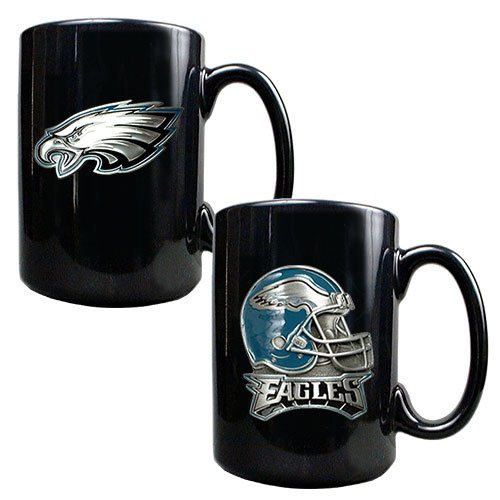 Philadelphia Eagles NFL 2pc Coffee Mug Set-Helmet/Primary Logo