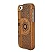 SunSmart Unique Handmade Natural Wood Wooden Hard bamboo Case Cover for iPhone 5 with free screen protector(sapele camera)