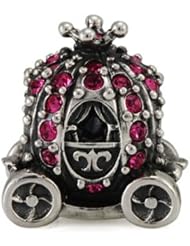 Ohm Sterling Silver Cubic Zirconia Princess Carriage Bead Charm