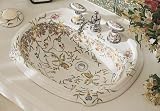 Kohler Portrait Self-Rimming Lav w/ English Trellis design on white background - K-14176-FL/K-14176-