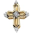 14K Yellow Gold Diamond Unity Cross Pendant