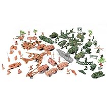 Deluxe Action Figures Army Men Soldier Military Playset with Scaled Vehicles (73 pcs)

