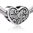 Pugster Mother's Day Gifts Heart Grandma Charm Bead - Pandora Beads & Charms Compatible