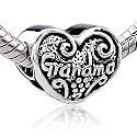 Pugster Mother's Day Gifts Heart Grandma Charm Bead - Pandora Beads & Charms Compatible