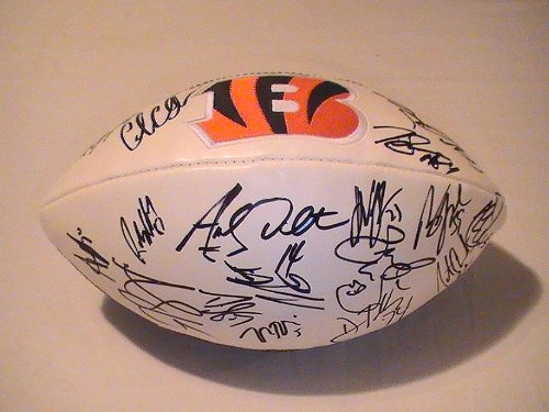2011 Cincinnati Bengals Team Signed Autographed Full Size Football Andy Dalton,Aj Green,Cedrick Benson Coa + Hologram