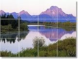 Mountain Picture Mural Tile M104. 12.75x17 inches using (12) 4.25x4.25 ceramic tiles.