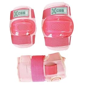 Knee Pads, Elbow Pads and Wrist Guards - Childs Triple Set - Pink