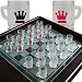 Beer Mug Checkers Set with Frosted Glass Board