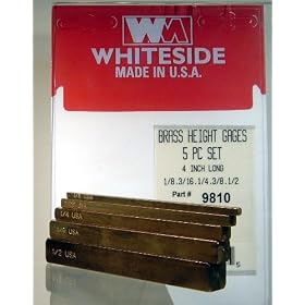 Whiteside 5 Piece Brass Set-up Gauges, 4"