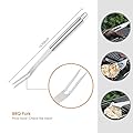 Deik Professional BBQ Grill Tools Set - HEAVY DUTY THICKER STAINLESS STEEL - Grade Barbecue Accessories - 3 Piece Utensils Kit Includes Spatula Tongs & Fork - Ideal Birthday Gift