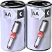 UltraLast 2-Pack of "C" Battery Adapter, Converts AA Batteries to C Size Batteries - Works on All Chemistries