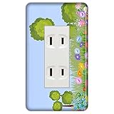 ドレスマ【3口用】フラワー 花 かわいい 【コスモシリーズワイド21対応】 コンセントカバー コンセントプレート スイッチカバー スイッチプレート おしゃれ デザイン 交換用 1口 2口 3口 5口 