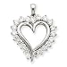 14k White Gold Heart Pendant Mounting