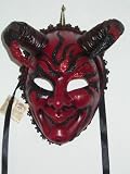 VENETIAN CARNIVAL MASK - RED AND BLACK DEVIL MASK
