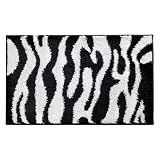 InterDesign Zebra 34-Inch by 21-Inch Rug, Black/White