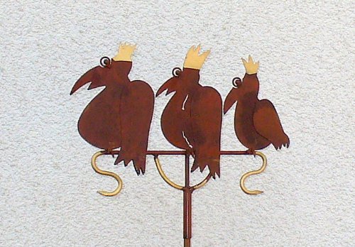 Koenigsraben auf Stab aus Metall 180 cm