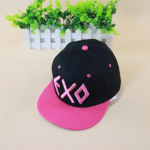 Doture Mens Casual EXO Contrast Flat 6 Panel Hiphop Hat Snapback Baseball Cap Rose