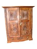 India Furniture Antique Armoire Tv Cabinet Carved Rustic Huge Chest From India