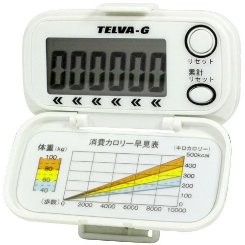TELVA (テルバ) 歩数計 デジタル 加速センサー付 TEV-4042-WT ホワイト