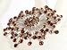 Stunning ladies amber or bronze coloured crystal large brooch set in white coloured metal - design AL65903