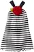 Love U Lots Girls 2-6X Knit Stripe Dress with Red Ruffle Rose