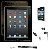 Smoke Smooth Durable TPU Skin with Wave Texture Design Protector / Silicone Gel Skin Cover Case for New Apple iPad 2 ( Only for iPad 2nd Generation ) * Includes High Quality HD Noise Filter Earphones with Microphone
