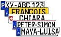 Nummernschild Aufkleber (Deutschland, 13 cm x 2.7 cm) - Mit Wunschtext