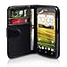 Yousave Accessories HTC One S Case Black PU Leather Wallet Cover With Screen Protector