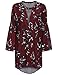 ROMWE Women's Loose Long Sleeve Keyhole Flowery Floral Beach Dress
