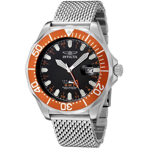 Invicta Men’s 6354 Pro Diver Collection GMT Mesh Stainless Steel Watch