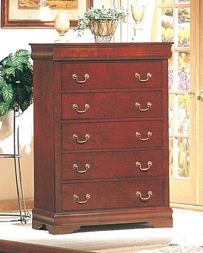 Coaster Louis Philippe Style Chest/Dresser ,Cherry Finish Wood