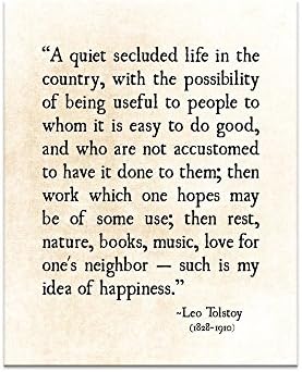 Leo Tolstoy Happiness Quote Literary Wall Art Unframed