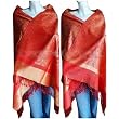 Jacquard Pashmina Paisley Shawl Red&Gold#AO