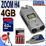 Zoom H4 SD Digital Recorder Samson ZoomH4 BigVALUEInc 4GB + AA Saver Accessory Bundle Brand New USA!