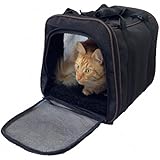 Pawfect Pet-Large Soft Sided Airline Approved Pet Carrier For Dog Or Cat, 18" L x 12" W x 11.5" H, Black