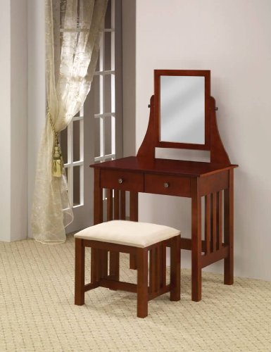 Walnut Finish 2pc Vanity Coaster 300064