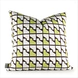 Estrella Faux Houndstooth Pillow in Grass Size: 13 x 24 by 