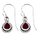 Beautiful 1.1 Carat Garnet Sterling Silver Fashion Dangle Earrings