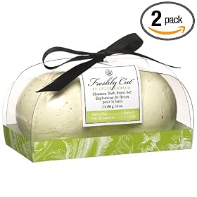 Upper Canada Soap & Candle  Blossom Bath Burst Set Sweet Pea & Quince, Two 6-Ounce Fizzies (Pack of 2)