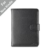 Acase(TM) Classic Kindle Leather Case (Black) for 4th Generation 6 Kindle Wi-Fi w/o Keyboard (Not for Kindle Touch)