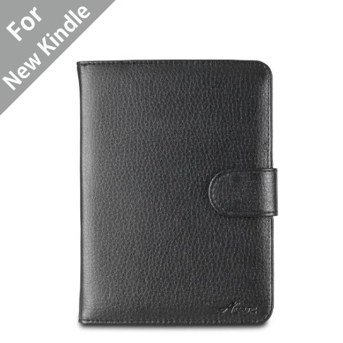 Acase(TM) Classic Kindle Leather Case (Black) for 4th Generation 6