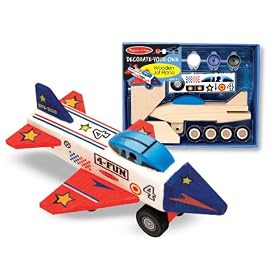 Melissa & Doug Wooden Jet Plane - Decorate-Your-Own