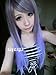 X&Y ANGEL- New Two Tone Long Straight Heat Resistant Highlights Hair Wigs Gray To Purple MJ051