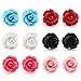 Handcrafted Resin Color Simulated Coral Rose Flower Earring Studs, Hypoallergenic Stainless Steel