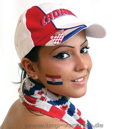 Kroatien Tattoo Fahne 5er Fan Set – EM Fanartikel 2016 – Croatia Flag Hrvatska