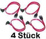 4 Stück - S-ATA Kabel 90 Grad abgewinkelt - SATA Kabel 0,75m