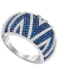0.90CTW BLUE DIAMOND MICRO-PAVE RING