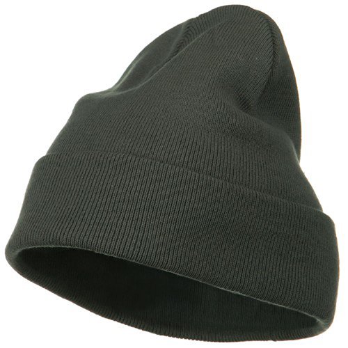 Big Size Superior Cotton Long Knitting Beanie-Grey W07S46C