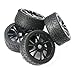 powerday4pcs 17mm Hub Wheel Rim & Tires Tyre for 1/8 Off-Road RC Car Buggy HSP