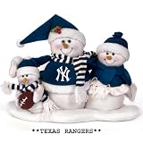16.5" MLB Texas Rangers Plush Snowman Family Christmas Decoration
